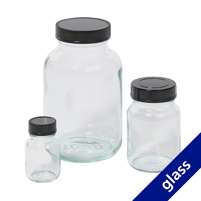 Wide-neck bottle Clear glass, 25 ml